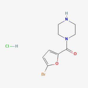 molecular formula C9H12BrClN2O2 B2408557 (5-Bromofuran-2-yl)-piperazin-1-ylmethanone;hydrochloride CAS No. 446290-81-9