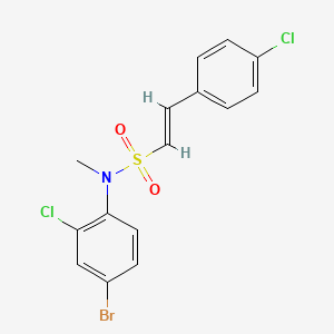 molecular formula C15H12BrCl2NO2S B2408558 (E)-N-(4-bromo-2-chlorophenyl)-2-(4-chlorophenyl)-N-methylethenesulfonamide CAS No. 1252570-19-6