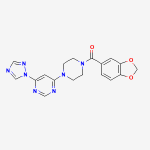 (4-(6-(1H-1,2,4-triazol-1-yl)pyrimidin-4-yl)piperazin-1-yl)(benzo[d][1,3]dioxol-5-yl)methanone