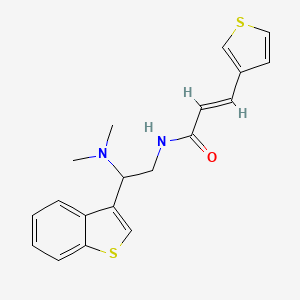 molecular formula C19H20N2OS2 B2408564 (E)-N-(2-(苯并[b]噻吩-3-基)-2-(二甲氨基)乙基)-3-(噻吩-3-基)丙烯酰胺 CAS No. 2035022-31-0