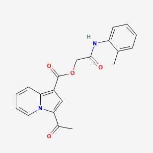 molecular formula C20H18N2O4 B2408566 2-氧代-2-(邻甲苯氨基)乙基 3-乙酰吲哚并[2,1-a]异吲哚-1-羧酸酯 CAS No. 899725-03-2