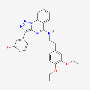 molecular formula C27H26FN5O2 B2408570 N-[2-(3,4-二乙氧苯基)乙基]-3-(3-氟苯基)三唑并[1,5-a]喹唑啉-5-胺 CAS No. 866848-14-8