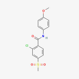 molecular formula C15H14ClNO4S B2408571 2-氯-N-(4-甲氧基苯基)-4-(甲磺酰基)苯甲酰胺 CAS No. 866143-05-7
