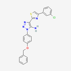 molecular formula C24H18ClN5OS B2408577 1-(4-(苯甲氧基)苯基)-4-(4-(3-氯苯基)噻唑-2-基)-1H-1,2,3-三唑-5-胺 CAS No. 1359108-06-7