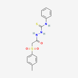 molecular formula C16H17N3O3S2 B2408578 2-{2-[(4-methylphenyl)sulfonyl]acetyl}-N-phenyl-1-hydrazinecarbothioamide CAS No. 1022732-73-5