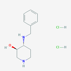 molecular formula C12H20Cl2N2O B2408582 (3R,4R)-4-(苯甲胺基)哌啶-3-醇二盐酸盐 CAS No. 114870-73-4