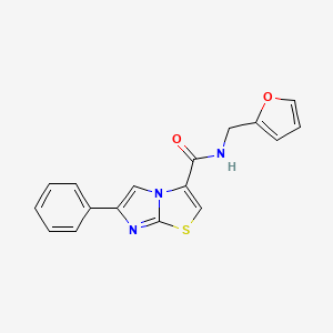 molecular formula C17H13N3O2S B2408584 N-(フラン-2-イルメチル)-6-フェニルイミダゾ[2,1-b]チアゾール-3-カルボキサミド CAS No. 1049369-98-3