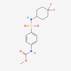 molecular formula C14H18F2N2O4S B2408589 甲基（4-（N-(4,4-二氟环己基）磺酰基）苯基）氨基甲酸酯 CAS No. 2034225-95-9