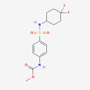 molecular formula C14H18F2N2O4S B2408589 メチル(4-(N-(4,4-ジフルオロシクロヘキシル)スルファモイル)フェニル)カルバメート CAS No. 2034225-95-9