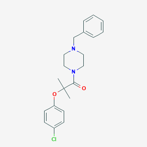 molecular formula C21H25ClN2O2 B240859 1-(4-Benzylpiperazin-1-yl)-2-(4-chlorophenoxy)-2-methylpropan-1-one 