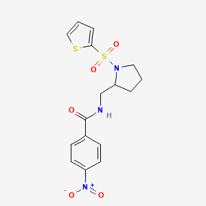 4-nitro-N-((1-(thiophen-2-ylsulfonyl)pyrrolidin-2-yl)methyl)benzamide