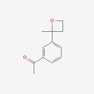 molecular formula C12H14O2 B2408602 1-(3-(2-Methyloxetan-2-yl)phenyl)ethan-1-one CAS No. 2193067-18-2