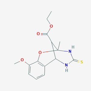 molecular formula C15H18N2O4S B2408604 10-甲氧基-2-甲基-4-硫代氧-3,4,5,6-四氢-2H-2,6-甲烷-1,3,5-苯并恶二唑嗪-11-羧酸乙酯 CAS No. 1022789-35-0