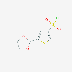 molecular formula C7H7ClO4S2 B2408610 5-(1,3-Dioxolan-2-yl)thiophene-3-sulfonyl chloride CAS No. 2241140-95-2
