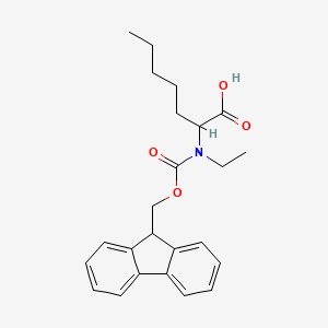 molecular formula C24H29NO4 B2408612 2-[ethyl({[(9H-fluoren-9-yl)methoxy]carbonyl})amino]heptanoic acid CAS No. 1699536-35-0