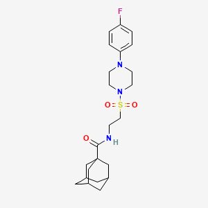 molecular formula C23H32FN3O3S B2408654 (3r,5r,7r)-N-(2-((4-(4-fluorophenyl)piperazin-1-yl)sulfonyl)ethyl)adamantane-1-carboxamide CAS No. 897618-54-1