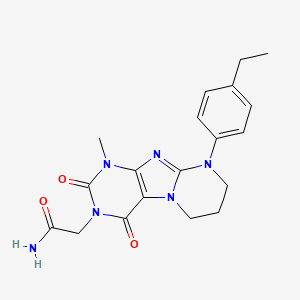 molecular formula C19H22N6O3 B2408659 2-[9-(4-ethylphenyl)-1-methyl-2,4-dioxo-7,8-dihydro-6H-purino[7,8-a]pyrimidin-3-yl]acetamide CAS No. 848684-39-9