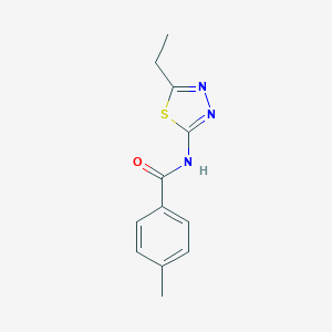 molecular formula C12H13N3OS B240866 N-(5-ethyl-1,3,4-thiadiazol-2-yl)-4-methylbenzamide 