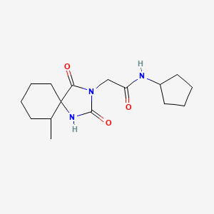molecular formula C16H25N3O3 B2408684 N-环戊基-2-(6-甲基-2,4-二氧代-1,3-二氮杂螺[4.5]癸-3-基)乙酰胺 CAS No. 876532-94-4