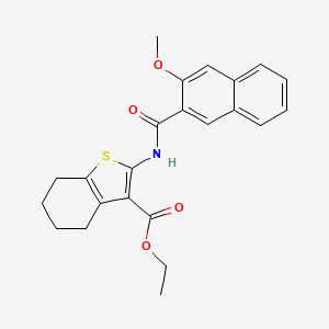 molecular formula C23H23NO4S B2408694 Ethyl 2-[(3-methoxynaphthalene-2-carbonyl)amino]-4,5,6,7-tetrahydro-1-benzothiophene-3-carboxylate CAS No. 312917-60-5