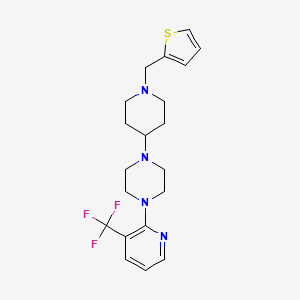 molecular formula C20H25F3N4S B2408697 1-(1-(噻吩-2-基甲基)哌啶-4-基)-4-(3-(三氟甲基)吡啶-2-基)哌嗪 CAS No. 2034244-21-6