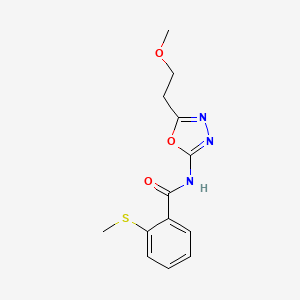 molecular formula C13H15N3O3S B2408701 N-(5-(2-甲氧基乙基)-1,3,4-恶二唑-2-基)-2-(甲硫基)苯甲酰胺 CAS No. 1396848-93-3