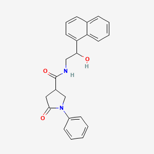 molecular formula C23H22N2O3 B2408708 N-(2-hydroxy-2-(naphthalen-1-yl)ethyl)-5-oxo-1-phenylpyrrolidine-3-carboxamide CAS No. 1704525-90-5