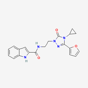 molecular formula C20H19N5O3 B2408711 N-(2-(4-cyclopropyl-3-(furan-2-yl)-5-oxo-4,5-dihydro-1H-1,2,4-triazol-1-yl)ethyl)-1H-indole-2-carboxamide CAS No. 1797287-53-6
