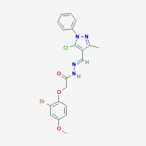molecular formula C20H18BrClN4O3 B240872 2-(2-bromo-4-methoxyphenoxy)-N'-[(E)-(5-chloro-3-methyl-1-phenyl-1H-pyrazol-4-yl)methylidene]acetohydrazide 