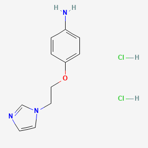 molecular formula C11H15Cl2N3O B2408729 4-[2-(1H-imidazol-1-yl)ethoxy]aniline dihydrochloride CAS No. 1193389-15-9
