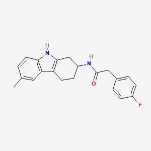 molecular formula C21H21FN2O B2408748 2-(4-Fluorophenyl)-N-(6-methyl-2,3,4,9-tetrahydro-1H-carbazol-2-YL)acetamide CAS No. 1789017-78-2