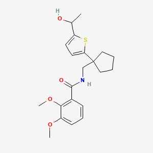 molecular formula C21H27NO4S B2408751 N-((1-(5-(1-hydroxyethyl)thiophen-2-yl)cyclopentyl)methyl)-2,3-dimethoxybenzamide CAS No. 2034598-68-8
