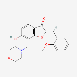 molecular formula C22H23NO5 B2408753 (2Z)-6-hydroxy-2-[(2-methoxyphenyl)methylidene]-4-methyl-7-(morpholin-4-ylmethyl)-1-benzofuran-3-one CAS No. 903862-38-4