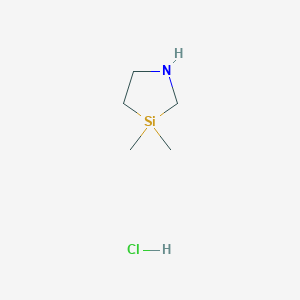 molecular formula C5H14ClNSi B2408758 3,3-Dimethyl-1,3-azasilolidine;hydrochloride CAS No. 2375270-89-4