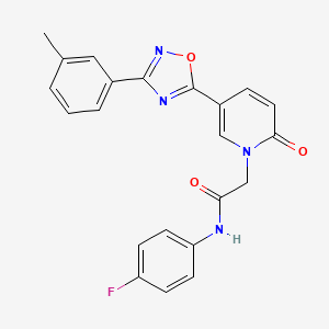 N-(4-fluorophenyl)-2-{5-[3-(3-methylphenyl)-1,2,4-oxadiazol-5-yl]-2-oxopyridin-1(2H)-yl}acetamide