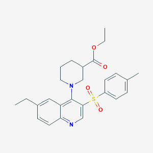 molecular formula C26H30N2O4S B2408772 Ethyl 1-(6-ethyl-3-tosylquinolin-4-yl)piperidine-3-carboxylate CAS No. 899761-74-1