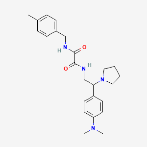 molecular formula C24H32N4O2 B2408788 N1-(2-(4-(二甲氨基)苯基)-2-(吡咯烷-1-基)乙基)-N2-(4-甲基苄基)草酰胺 CAS No. 941887-20-3