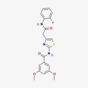 molecular formula C20H18FN3O4S B2408791 N-(4-(2-((2-氟苯基)氨基)-2-氧代乙基)噻唑-2-基)-3,5-二甲氧基苯甲酰胺 CAS No. 921519-41-7