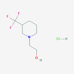 molecular formula C8H15ClF3NO B2408811 2-[3-(Trifluoromethyl)piperidin-1-yl]ethanol;hydrochloride CAS No. 2567505-03-5