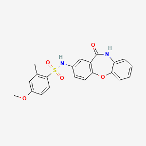 molecular formula C21H18N2O5S B2408813 4-methoxy-2-methyl-N-(11-oxo-10,11-dihydrodibenzo[b,f][1,4]oxazepin-2-yl)benzenesulfonamide CAS No. 921897-30-5