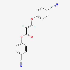 molecular formula C17H10N2O3 B2408821 (E)-3-(4-Cyanophenoxy)acrylic acid 4-cyanophenyl ester CAS No. 323208-07-7