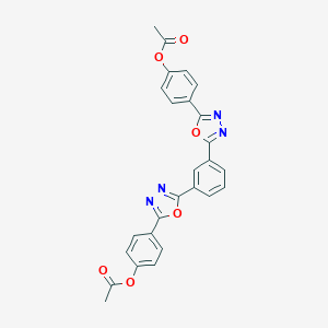 molecular formula C26H18N4O6 B240883 4-[5-(3-{5-[4-(Acetyloxy)phenyl]-1,3,4-oxadiazol-2-yl}phenyl)-1,3,4-oxadiazol-2-yl]phenyl acetate 