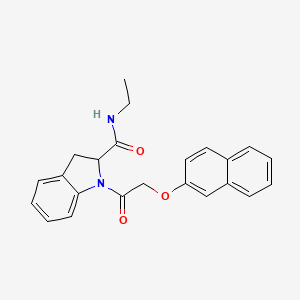 molecular formula C23H22N2O3 B2408834 N-ethyl-1-(2-(naphthalen-2-yloxy)acetyl)indoline-2-carboxamide CAS No. 1103515-45-2