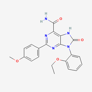 molecular formula C21H19N5O4 B2408847 9-(2-ethoxyphenyl)-2-(4-methoxyphenyl)-8-oxo-8,9-dihydro-7H-purine-6-carboxamide CAS No. 899742-30-4