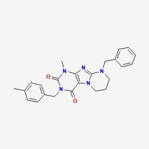9-benzyl-1-methyl-3-[(4-methylphenyl)methyl]-7,8-dihydro-6H-purino[7,8-a]pyrimidine-2,4-dione