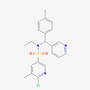 6-chloro-N-ethyl-5-methyl-N-[(4-methylphenyl)(pyridin-3-yl)methyl]pyridine-3-sulfonamide