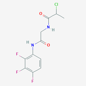 molecular formula C11H10ClF3N2O2 B2408862 2-氯-N-{[(2,3,4-三氟苯基)氨基甲酰基]甲基}丙酰胺 CAS No. 747411-15-0