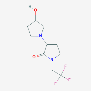 molecular formula C10H15F3N2O2 B2408872 3-Hydroxy-1'-(2,2,2-trifluoroethyl)-[1,3'-bipyrrolidin]-2'-one CAS No. 2034202-45-2