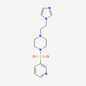 molecular formula C14H19N5O2S B2408879 1-(2-(1H-imidazol-1-yl)ethyl)-4-(pyridin-3-ylsulfonyl)piperazine CAS No. 1396784-73-8