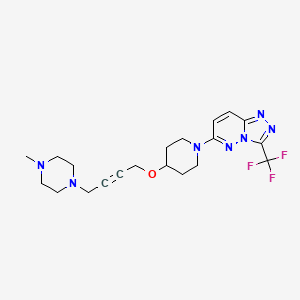 molecular formula C20H26F3N7O B2408888 6-[4-[4-(4-Methylpiperazin-1-yl)but-2-ynoxy]piperidin-1-yl]-3-(trifluoromethyl)-[1,2,4]triazolo[4,3-b]pyridazine CAS No. 2415552-19-9